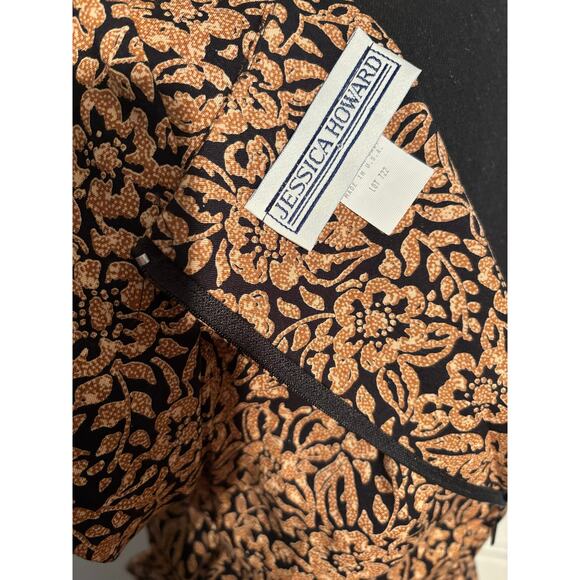 JESSICA HOWARD VINTAGE Tie Wrap Drape Midi Dress W Front Slit - Picture 7 of 9